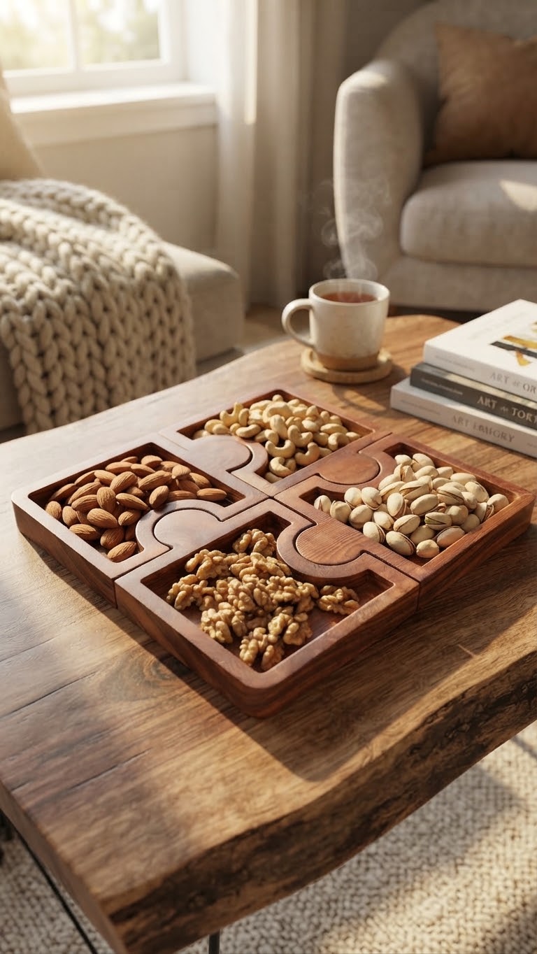 The Aris Wooden Puzzle Serving Tray