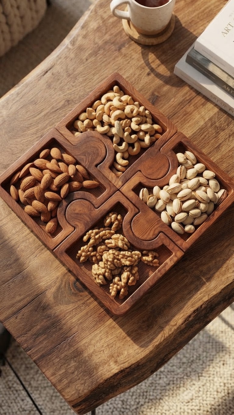 The Aris Wooden Puzzle Serving Tray