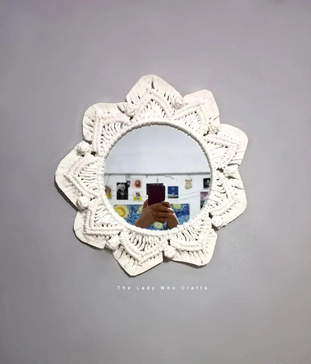 Floral Macrame Mirror HS HOME DECOR