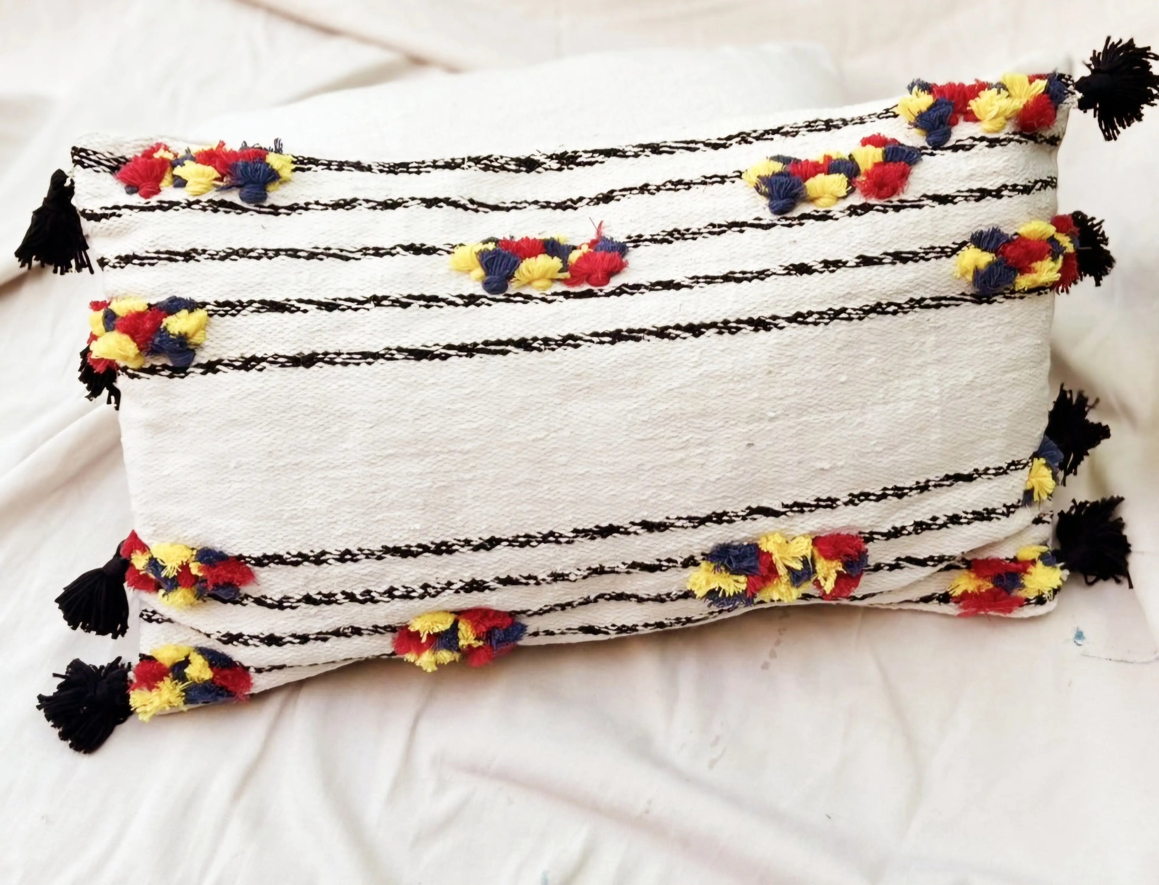 Boho Tassel Bliss Lumbar Pillow HS HOME DECOR