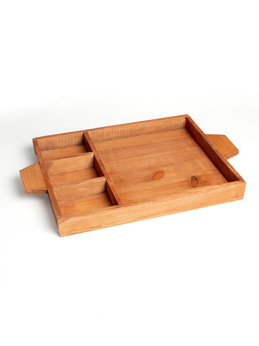 Wooden Serving Tray with sections