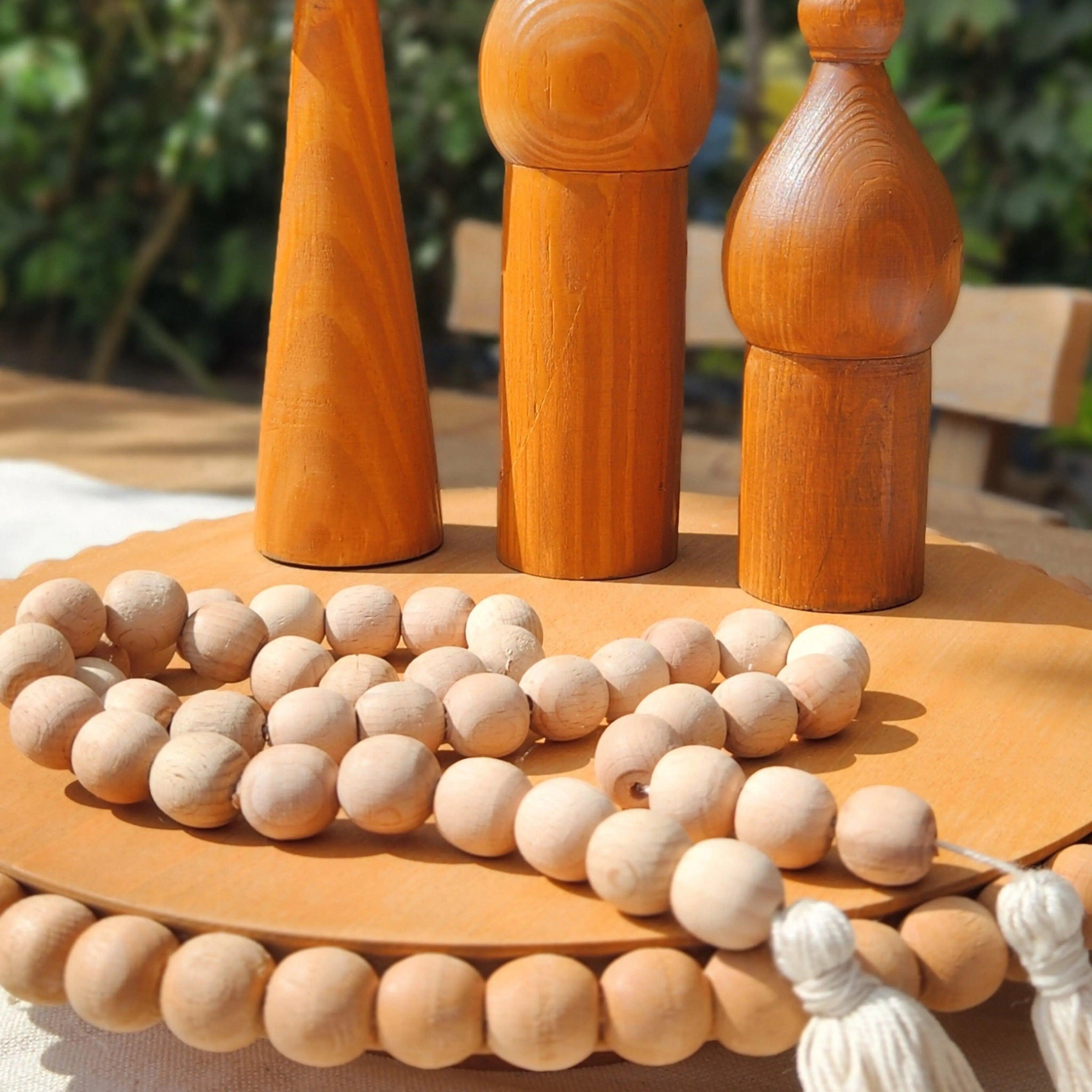 Neutral Wooden Garland HS HOME DECOR