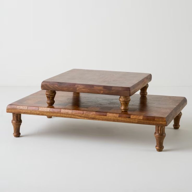 Wood Tiered Display Risers Set