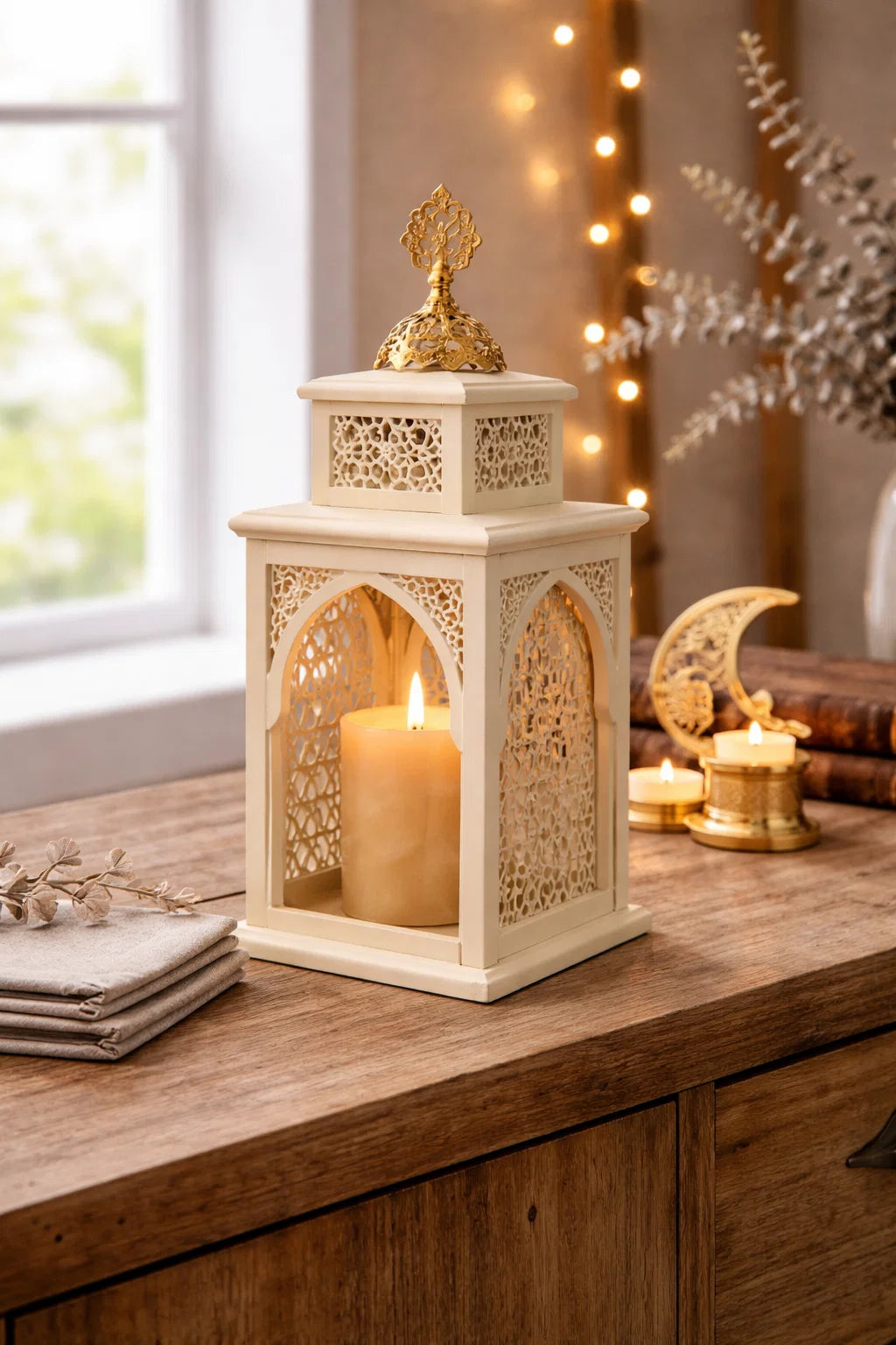 Mashrabiya Fanos with Gold Finial